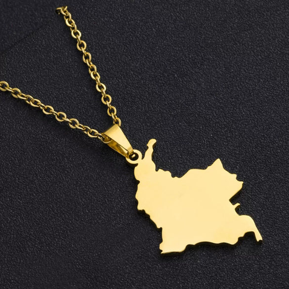 Retro Geometric Pendant Stainless Steel Necklace With O Chain Electroplated Unisex Ethnic Style Jewelry Accessory
