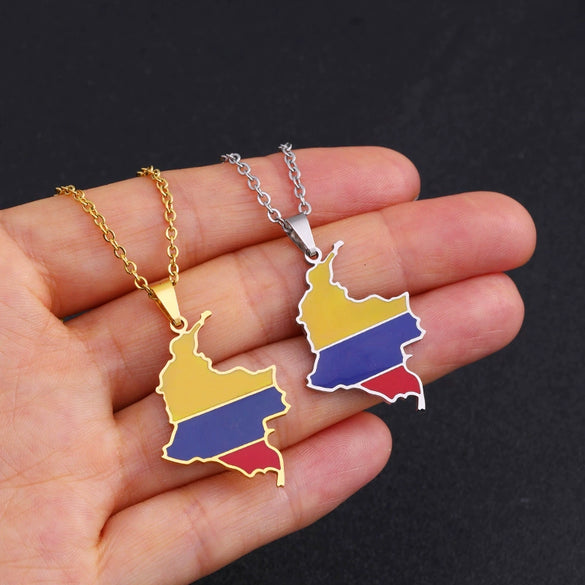 Retro Geometric Pendant Stainless Steel Necklace With O Chain Electroplated Unisex Ethnic Style Jewelry Accessory