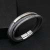 Retro Geometric Pu Leather Alloy Men'S Bracelets Men Cord & Leather Bracelets