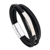 Retro Geometric Pu Leather Alloy Men'S Bracelets Men Cord & Leather Bracelets