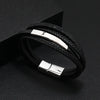 Retro Geometric Pu Leather Alloy Men'S Bracelets Men Cord & Leather Bracelets