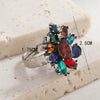 Retro Geometric Rhinestone Adjustable Index Finger Ring For Women Elegant Exaggerated Fashion Statement Ring