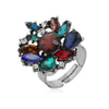Retro Geometric Rhinestone Adjustable Index Finger Ring For Women Elegant Exaggerated Fashion Statement Ring