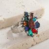 Retro Geometric Rhinestone Adjustable Index Finger Ring For Women Elegant Exaggerated Fashion Statement Ring