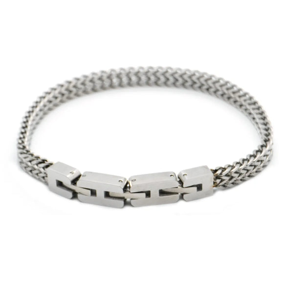 Retro Geometric Rhombus Titanium Steel Polishing Men'S Bracelets