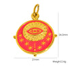 Retro Geometric Round Stainless Steel Pendant With Eyes Stars Sun And Dripping Oil Design