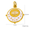 Retro Geometric Round Stainless Steel Pendant With Eyes Stars Sun And Dripping Oil Design