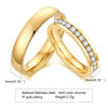 Retro Geometric Titanium steel Inlay Zircon Rings 1 Piece