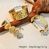 Retro Geometric Stainless Steel Open Bracelet Electroplated With Gold
