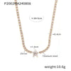Retro Geometric Star Pendant Necklace For Women Titanium Steel With Zircon Inlay 18K Gold Plated