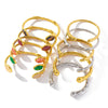 Retro Geometric Titanium Steel Natural Stone Bangle In Bulk