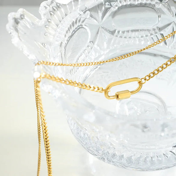 Retro Geometric Titanium Steel Plating Necklace