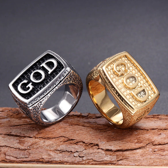 Retro Geometric Stainless Steel Polished Ring For Men And Unisex Statement Index Finger Ring