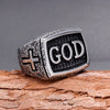 Retro Geometric Stainless Steel Polished Ring For Men And Unisex Statement Index Finger Ring