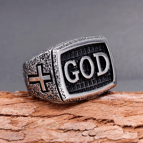 Retro Geometric Stainless Steel Polished Ring For Men And Unisex Statement Index Finger Ring