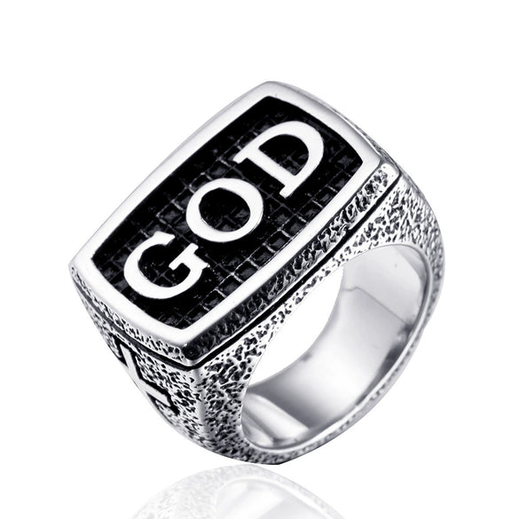 Retro Geometric Stainless Steel Polished Ring For Men And Unisex Statement Index Finger Ring