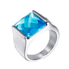 Retro Geometric Stainless Steel Ring With Pomegranate Red Accent Electroplated Unisex Statement Jewelry