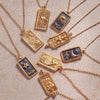 Retro Geometric Titanium Steel Tarot Pendant Necklace With Electroplating For Women