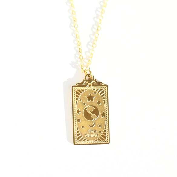 Retro Geometric Titanium Steel Tarot Pendant Necklace With Electroplating For Women