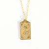 Retro Geometric Titanium Steel Tarot Pendant Necklace With Electroplating For Women