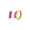 Retro Geometric U Shaped Rectangular Zircon Earrings For Women Silver Needle And Copper Electroplated Multicolor Ear Buckle Earrings