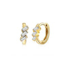 Retro Geometric U Shaped Rectangular Zircon Earrings For Women Silver Needle And Copper Electroplated Multicolor Ear Buckle Earrings