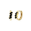 Retro Geometric U Shaped Rectangular Zircon Earrings For Women Silver Needle And Copper Electroplated Multicolor Ear Buckle Earrings
