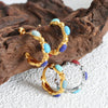 Retro Geometric Ushape 316L Stainless Steel Gold Plated Jewelry Set For Women