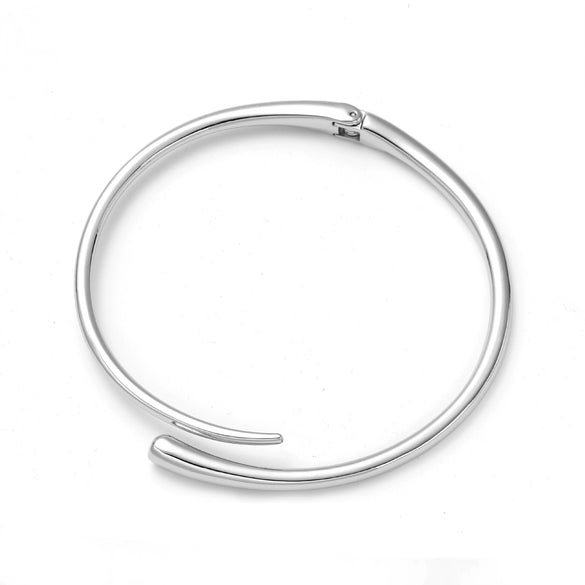 Retro Geometric Zinc Alloy Choker Necklace With Side Chain Metal Buckle And Water Drop Pendant Unisex Punk Jewelry