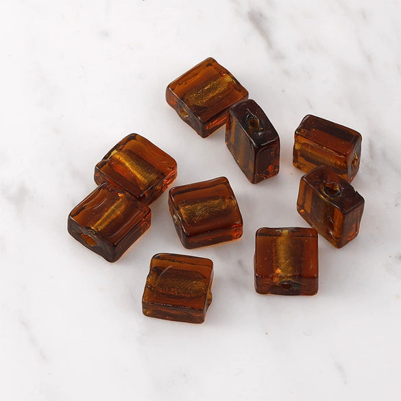 Retro Glass And Glaze Square Straight Hole Beads For Diy Earrings Necklaces And Bracelets