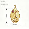 Retro Goddess Relief Stainless Steel Jewelry Set With Red Zircon Necklace Earrings Bracelet And Ring