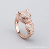 Retro Gold Plated Copper Leopard Bracelet And Ring Jewelry Set With Electroplated Animal Zodiac Design For Men And Women