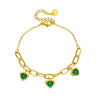 Retro Gold Plated Love Pendant Titanium Steel Chain Bracelet For Women With Electroplating Treatment