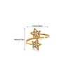 Retro Gold Plated Stainless Steel Wave Open Ring With Star Moon And Opal Details For Women
