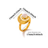 Retro Gold Plated Stainless Steel Wave Open Ring With Star Moon And Opal Details For Women