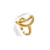 Retro Gold Plated Stainless Steel Wave Open Ring With Star Moon And Opal Details For Women