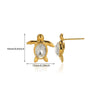 Retro Gold Plated Turtle Earrings Copper Animal Design Set With Diamonds Unisex
