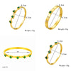 Retro Goldplated Polished Stainless Steel Love Sugar Cube Emerald Women's Jewelry Bracelet
