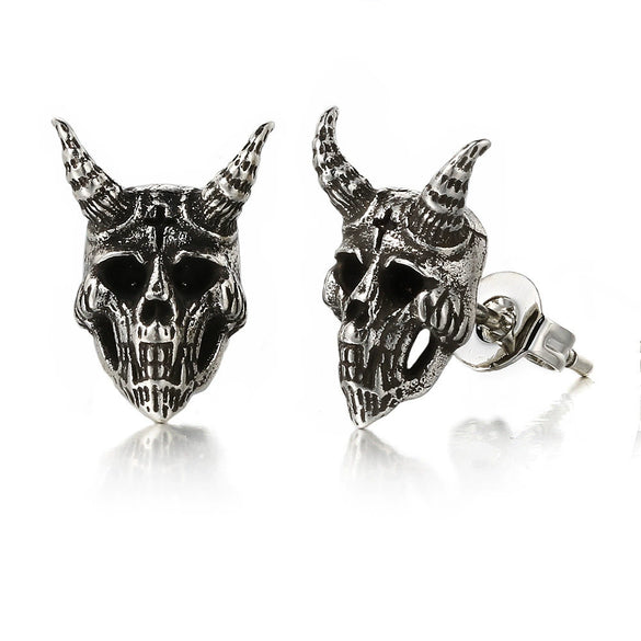 Retro Gothic Punk Skull Hiphop Earrings Copper