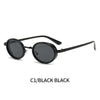 Retro Gradient Color Solid Color Leopard Pc Oval Frame Full Frame Women'S Sunglasses