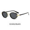 Retro Gradient Color Solid Color Leopard Pc Oval Frame Full Frame Women'S Sunglasses