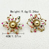 Retro Gravel Starfish Flower Geometric Titanium Steel Women Earrings Electroplated