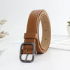 Retro Gun Black Alloy Buckle Faux Leather Fashion Belt For Women All Match Thin Jeans Style