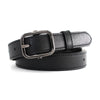 Retro Gun Black Alloy Buckle Faux Leather Fashion Belt For Women All Match Thin Jeans Style