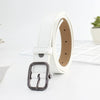 Retro Gun Black Alloy Buckle Faux Leather Fashion Belt For Women All Match Thin Jeans Style