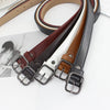 Retro Gun Black Alloy Buckle Faux Leather Fashion Belt For Women All Match Thin Jeans Style