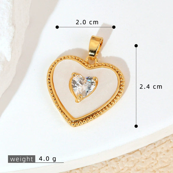 Retro Halfembellished Love Heart Shape Copper Electroplated Pendant Necklace For Women