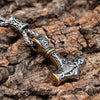 Retro Hammer Stainless Steel Plating 18k Gold Plated Men's Pendant Necklace