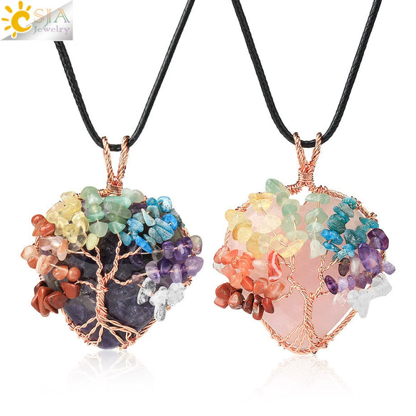 Retro Handmade Agate Heart Shaped Pendant Colorful Crystal Style Semi Precious Stone Unisex Jewelry