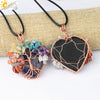 Retro Handmade Agate Heart Shaped Pendant Colorful Crystal Style Semi Precious Stone Unisex Jewelry